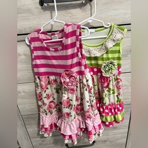 Pink and Green Floral Boutique shirt/dress